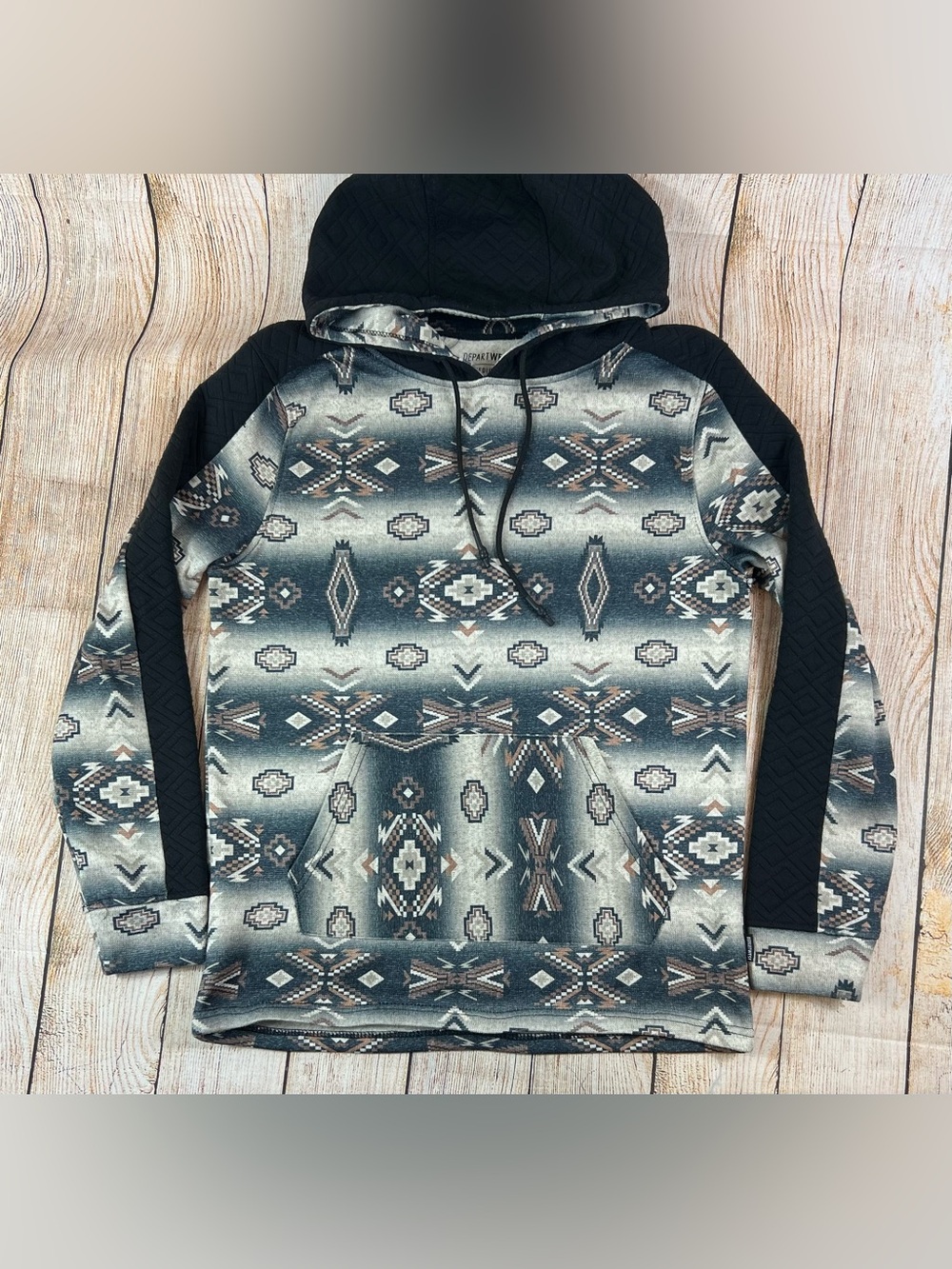 Mens The Buckle Departwest Ombre Aztec Hooded Sweatshirt Hoodie Medium
